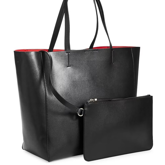 SFW Black Classic Snap-Top Leather Tote - Picture 2 of 11
